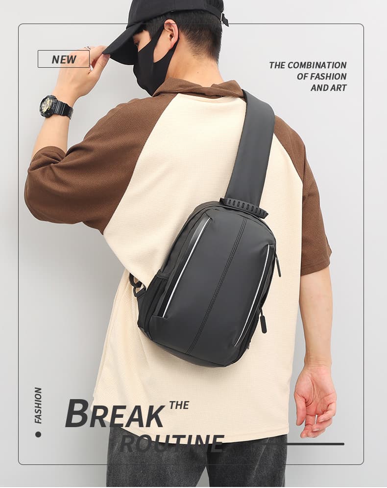 SXL-24658 Black Chest Bag Model Display