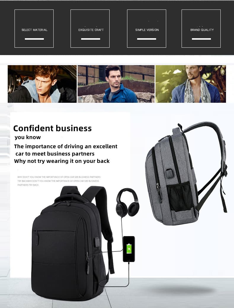 XD-X1516 Black High Quality Business Travel Backpack