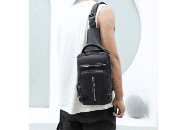 831-1 Black Men's Crossbody Chest Bag