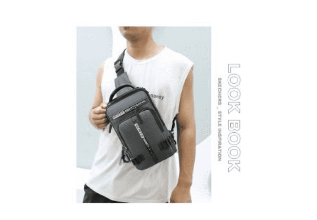 831-1 Dark Green Men's Crossbody Chest Bag