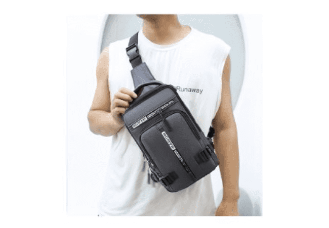 831-1 Grey Men's Crossbody Chest Bag