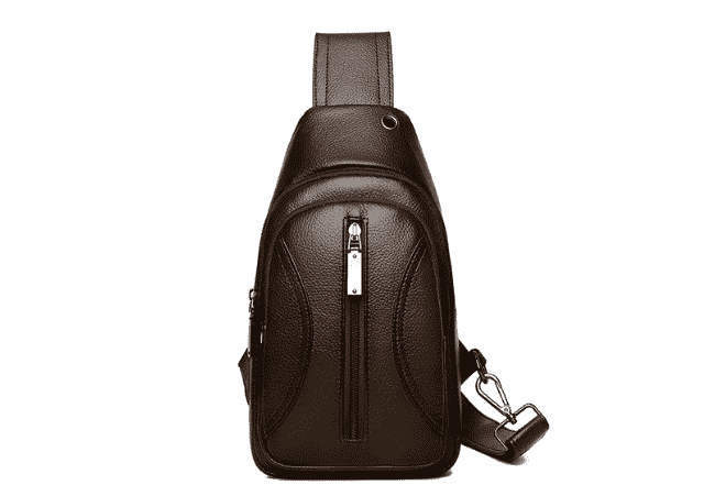AXDS-753 Men's Coffee Leather Chest Bag