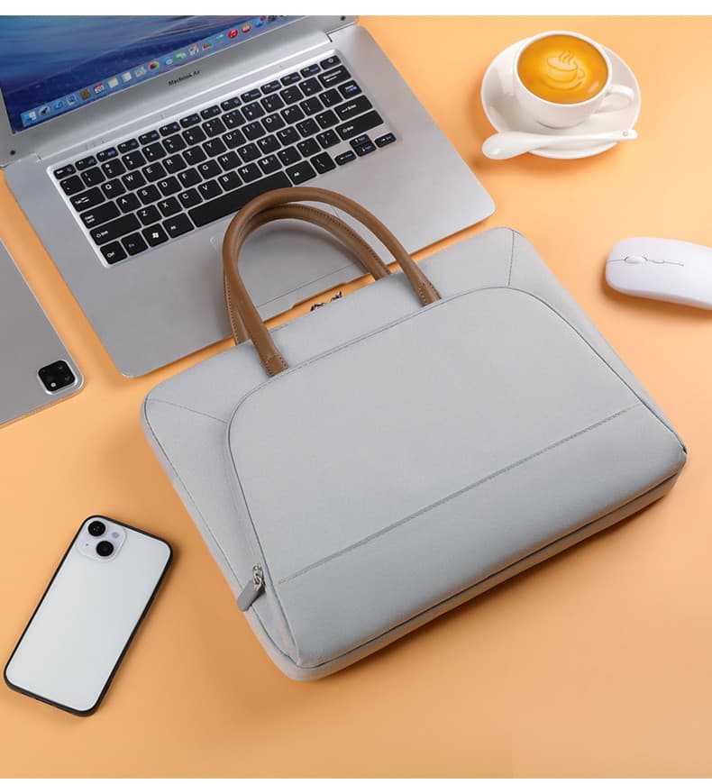 C100 Gray Fashion Laptop Bag Scene Display