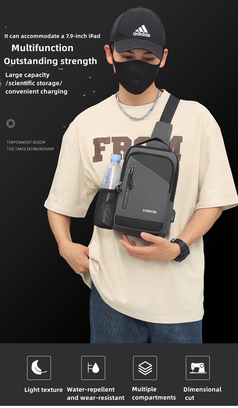 DX-615 Men's Grey Chest Bag