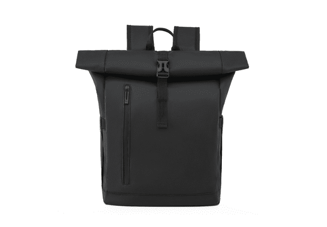 Remoid Black Roll Top Laptop Backpack.