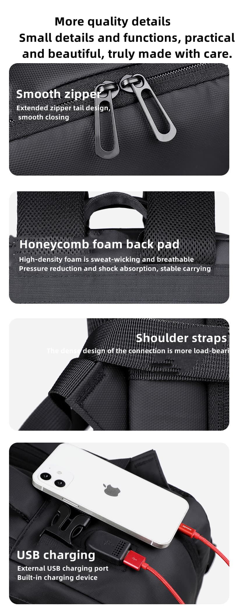 TY-6904 Backpack Details Display