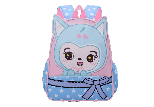 Light Pink Lightweight Cartoon Kids School Bag