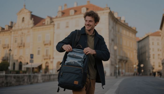 Europe Trip With a Vacuum Compression Backpack Minimalist Style