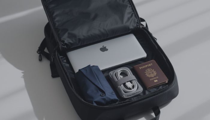 Business Travel Backpack Organization
